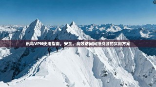 讯鸟VPN使用指南，安全、高效访问网络资源的实用方案