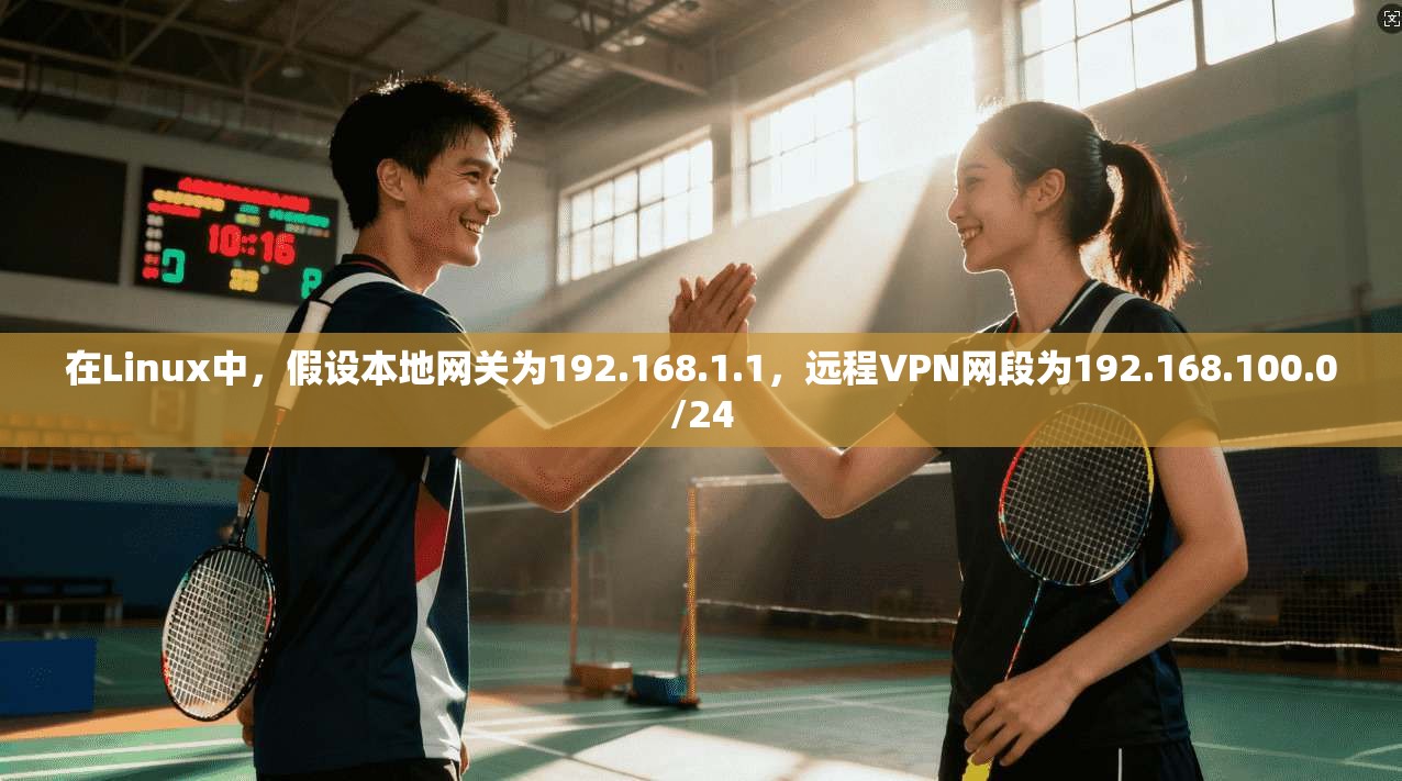 在Linux中，假设本地网关为192.168.1.1，远程VPN网段为192.168.100.0/24